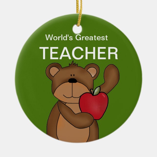 Personalised Teacher's Bear Ornament (Front)