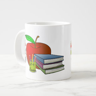 Personalised Teacher's Books & Apple Large Coffee Mug