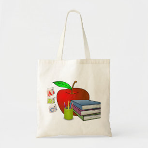 Personalised Teacher's Books & Apple Tote Bag
