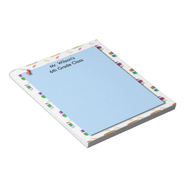 Personalised Teachers Books Blue Paper Notepad (Angled)