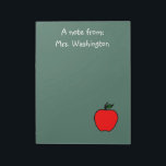 Personalised Teacher's Chalkboard Notepad Gift<br><div class="desc">An apple adds retro style to this notepad.   Personalise this notepad by changing the name,  font size,  style,  etc...  Use this notepad for notes,  notes home,  in a classroom,  school,  etc... This cute notepad is great for men,  women,  teachers,  etc... The design is from original art.</div>