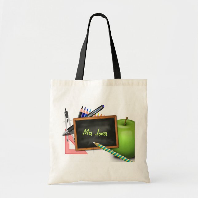Personalised Teacher's Chalkboard Tote Bag (Front)