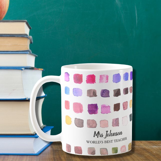 Personalised Teacher's Colourful Coffee Mug (Creator Uploaded)