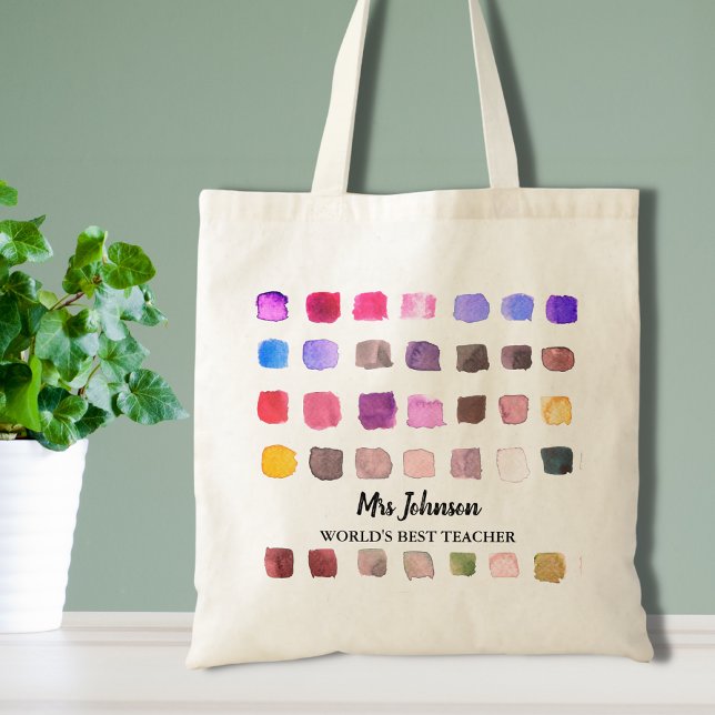 Personalised Teacher's Colourful Tote Bag (Creator Uploaded)
