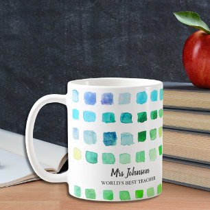 Personalised Teacher's Green Coffee Mug