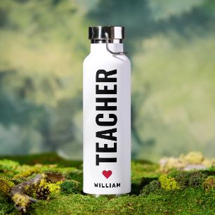 Personalised Teachers Modern Valentine's Day Gift  Water Bottle