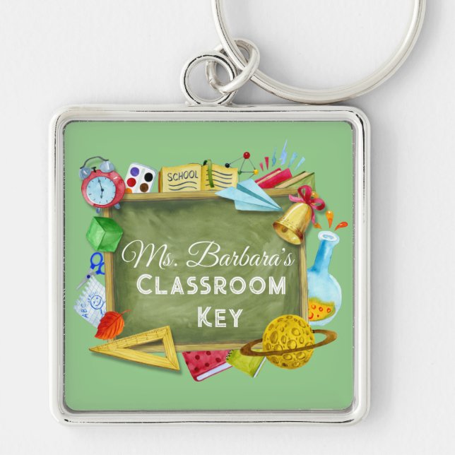Personalised Teachers School Key Ring (Front)