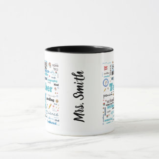 Personalised Teacher's word art mug