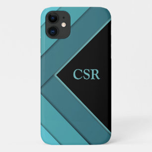 Personalised Teal and Black iPhone 11 Case