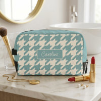 Personalised Teal Blue Mint Green Plaid Travel Bag