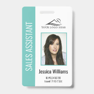 Personalised Teal Corporate Employee Security ID Badge