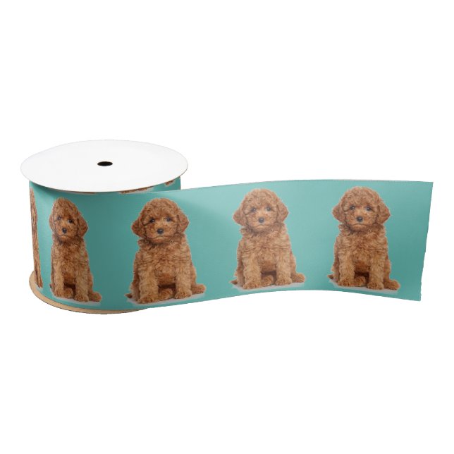 Personalised teal Custom photo image picture  Satin Ribbon (Spool)