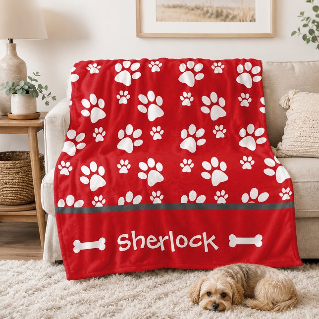 Personalised Teal Dog Blanket Puppy Gift  (Red personalized dog blanket
)