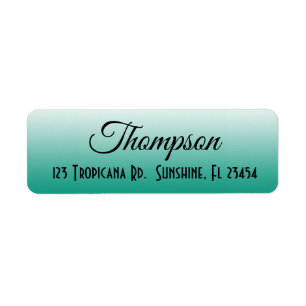 Personalised Teal Gradient Return Address Label
