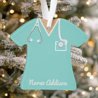 Personalised Teal Nurse Scrubs Nursing Gift