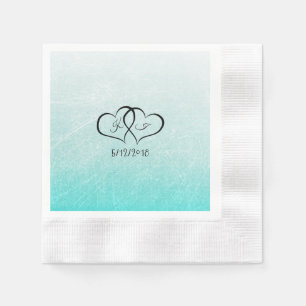 Personalised Teal Scratches Cocktail Napkin
