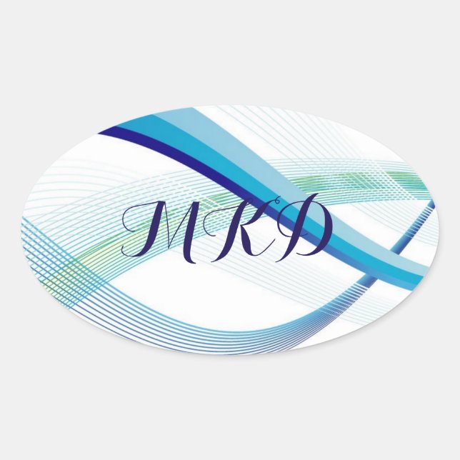 Personalised Teal Swirl Envelope Seal Stickers (Front)