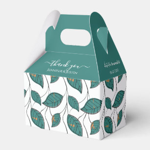 Personalised Teal Wedding Colours  Favour Box