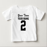 Personalised Team Athletic Baby Sports Jersey Tee<br><div class="desc">This customisable baby sports jersey style t-shirt has room in the template for your text. Replace the sample words with your own. There is room on the front and back of the shirt for your name or text and number. You can delete the team name if you want. Click customise...</div>