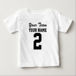 Personalised Team Athletic Baby Sports Jersey Tee<br><div class="desc">This customisable baby sports jersey style t-shirt has room in the template for your text. Replace the sample words with your own. There is room on the front and back of the shirt for your name or text and number. You can delete the team name if you want. Click customise...</div>