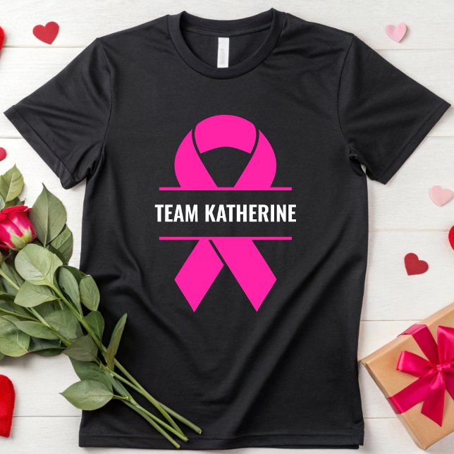 Personalised Team Cancer Breast Cancer Awareness T-Shirt (Creator Uploaded)