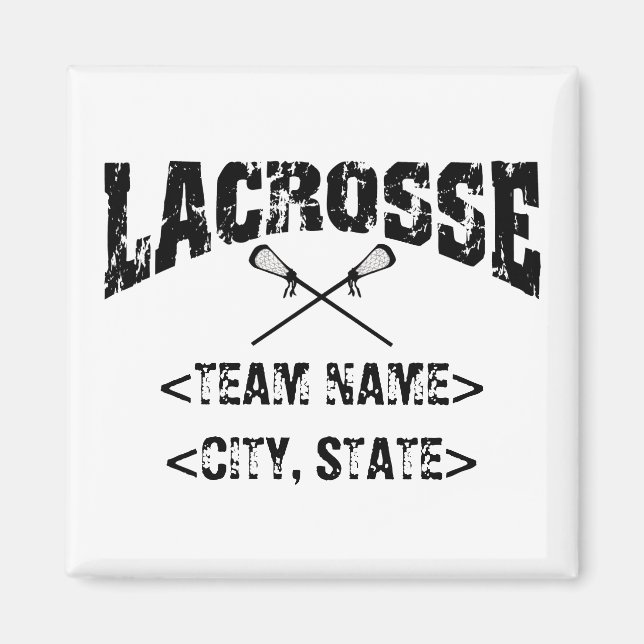 Personalised Team City State Lacrosse T-Shirts Magnet (Front)