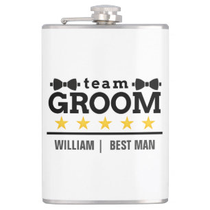 Personalised Team Groom Best Man Hip Flask