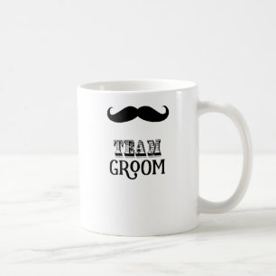 Personalised Team Groom Here Mr. Moustache Coffee Mug