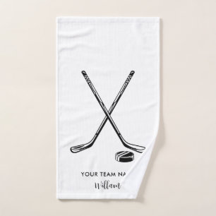 Personalised Team Name Ice Hockey White Custom Hand Towel