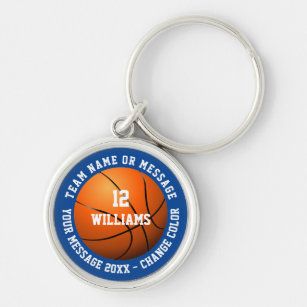 Personalised Team Name Number Team Basketball Key Ring