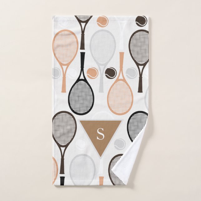 Personalised Team Name Player Tennis Rackets White Hand Towel (Hand Towel)