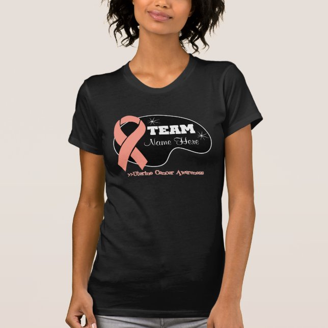 Personalised Team Name - Uterine Cancer T-Shirt (Front)
