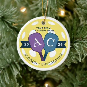 Personalised Team Pickleball Christmas Ornament
