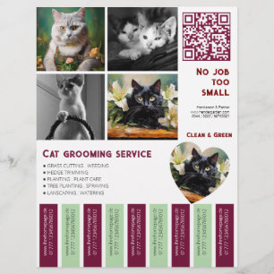 Personalised Tear Off Flyer Cat QR code
