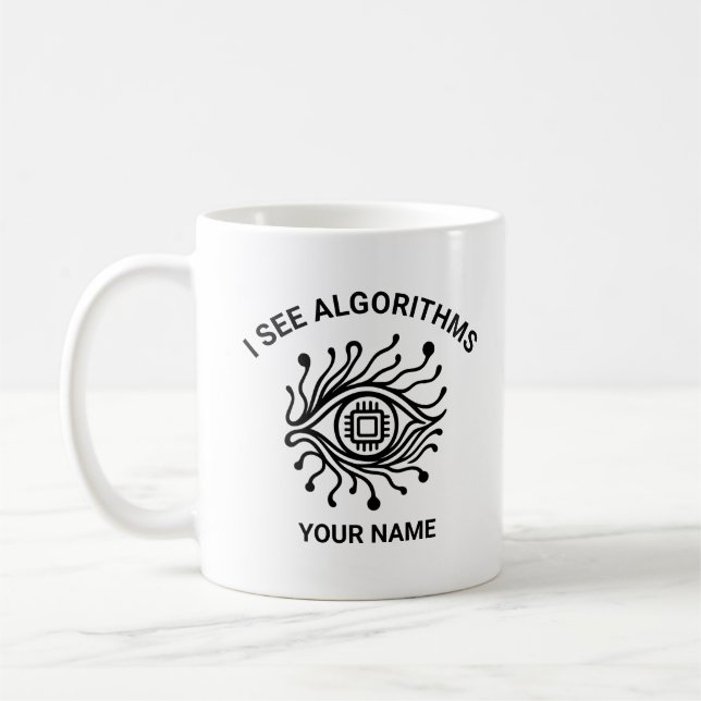 Personalised Tech Mug with Custom Text (Left)