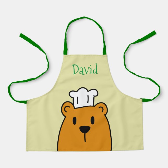 Personalised Teddy Bear Apron For Kids (Front)