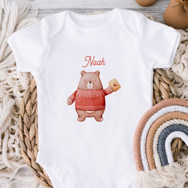 Personalised Teddy Bear Baby Bodysuit with Love Le (Creator Uploaded)