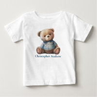 Personalised Teddy Bear Baby Boy Cute Gift