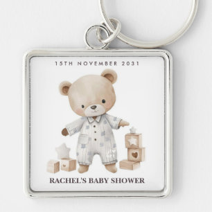 Personalised Teddy Bear Baby Shower Keychain