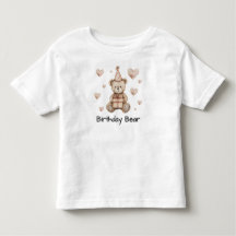 Personalised Teddy Bear Birthday Bear Baby Tshirt