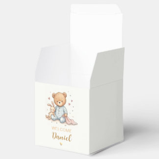 Personalised Teddy Bear Favour Box| Neutral  Box