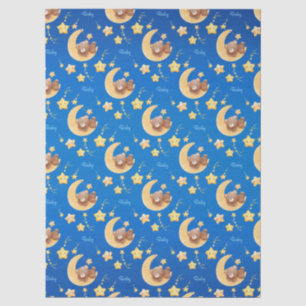 Personalised Teddy Bear Moon Baby Shower Tissue Paper