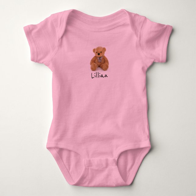 Personalised teddy bear sleeper - T-Shirt Baby Bodysuit (Front)