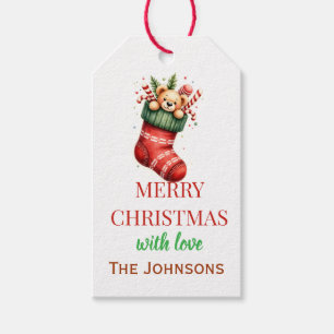 Personalised Teddy Bear & Stocking Christmas Gift  Tags
