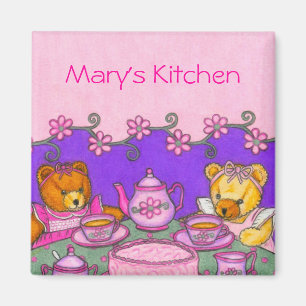 Personalised Teddy Bear Tea Party Magnet