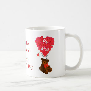 Personalised teddy bear Valentines day Coffee Mug