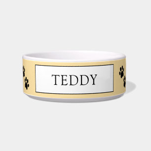 Personalised "Teddy" Paw Print Pet Bowl