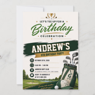 Personalised Teen Golf Birthday Invitation