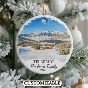 Personalised Telluride Ornament, Custom Colorado Ceramic Ornament