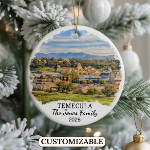 Personalised Temecula Ornament, Custom California Ceramic Ornament